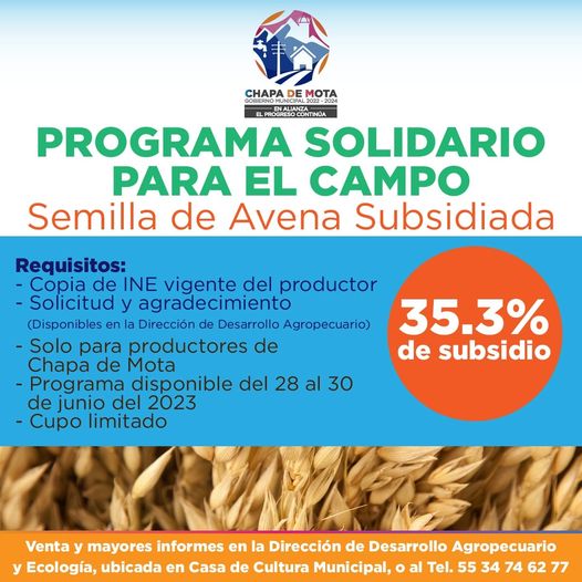 1687803947 Programa Solidario Para el Campo Aprovecha el subsidio te esperamos