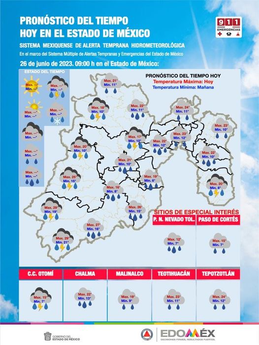 1687812042 Lluvias dispersas eventualmente fuertes con tormentas puntuales en zonas del