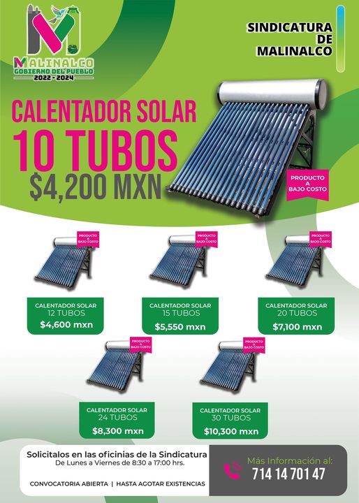 1687904984 La Sindicatura de Malinalco te ofrece calentadores solares de 10