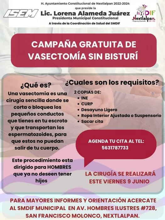 CAMPANA GRATUITA DE VASECTOMIA SIN BISTURI ¿Cuales son los requisitos jpg