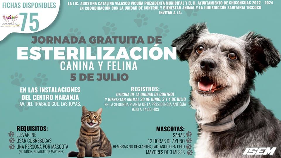 JORNADA DE ESTERILIZACION 2023 ¡AUN HAY FICHAS DISPONIBLES Esterilizacion ca