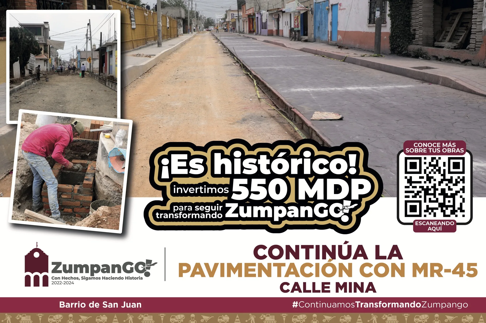 Zumpanguenses ¡Avanzamos en la construccion de la Calle Mina jpg