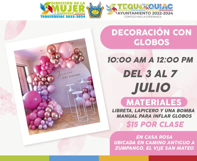 ¡Aprende a realizar decoracion con globos El Ayuntamiento Municipal a