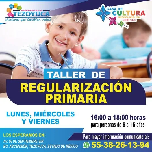 ¡Asiste al Taller de regularizacion Primaria jpg