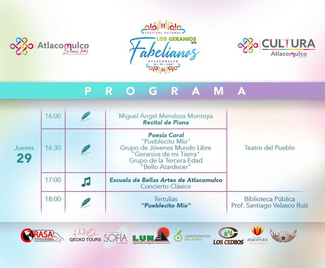 ¡Esta es la programacion de ESTE JUEVES para nuestro Festival