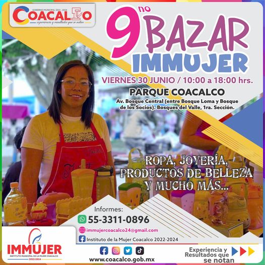 ¡Este 30 de junio te esperamos en el Bazar IMMUJER