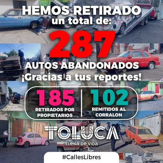 ¡Gracias a tus reportes hemos retirado mas de 287 automoviles jpg