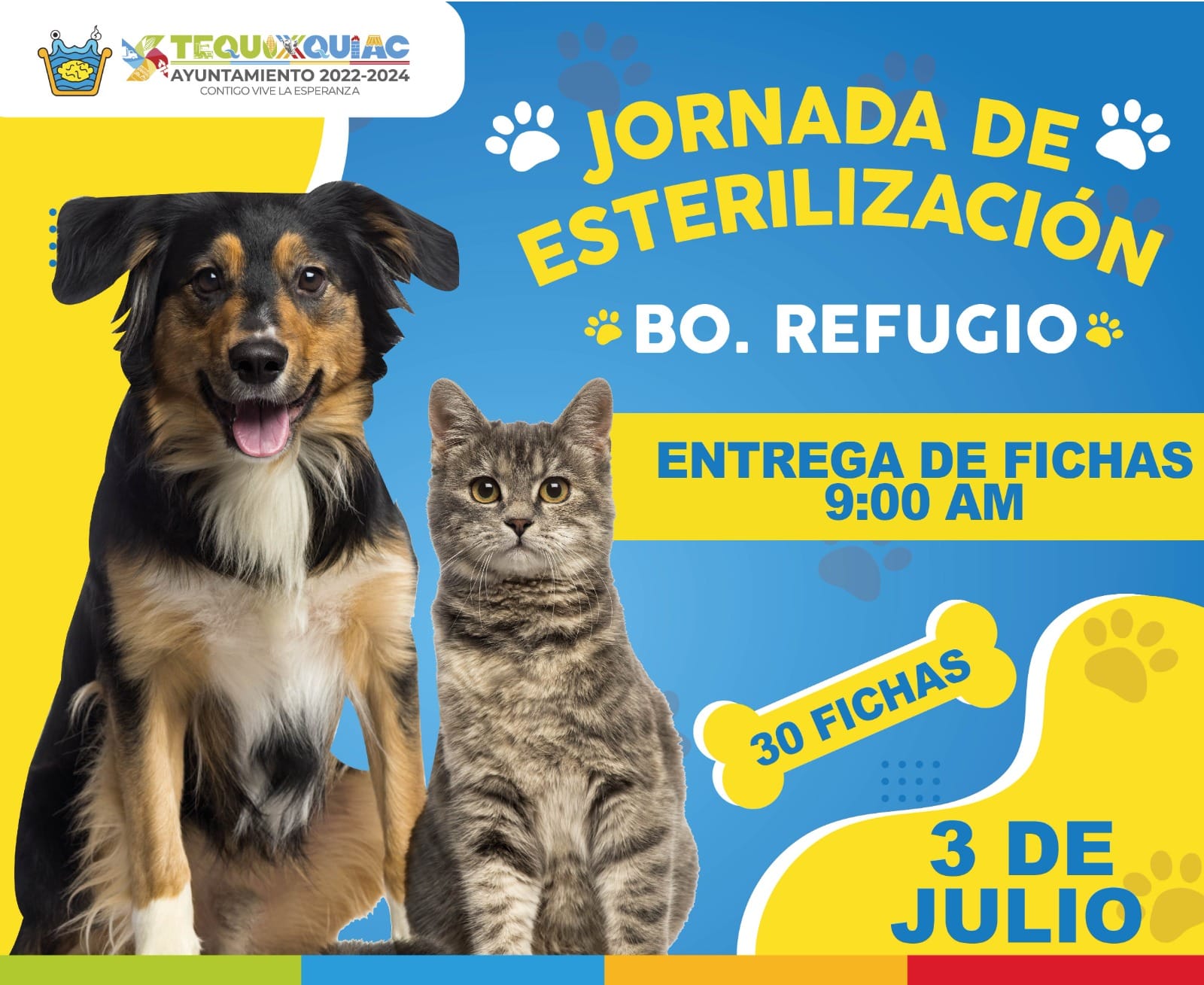 ¡JORNADA DE ESTERILIZACION EN LOS SIGUIENTES BARRIOS 03 DE JULIO