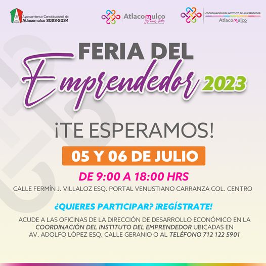 ¡Te invitamos a la Feria del Emprendedor este 05 y