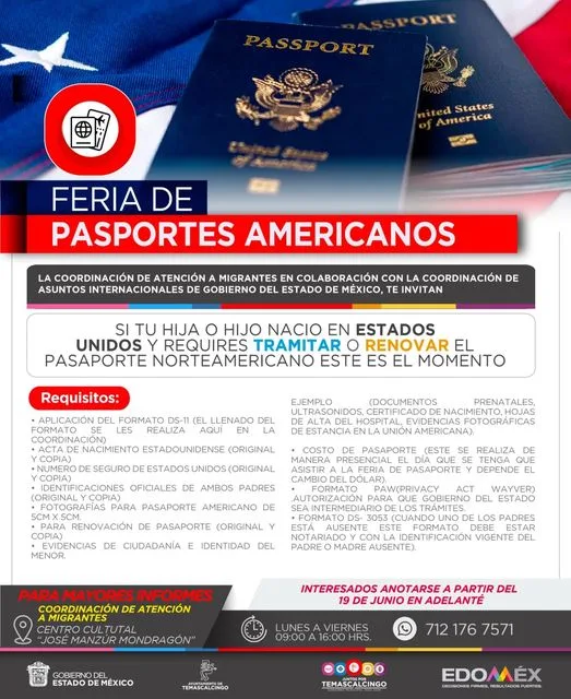 ¡¡FERIA DE PASAPORTE AMERICANO La Coordinacion de Atencion al Migrante jpg