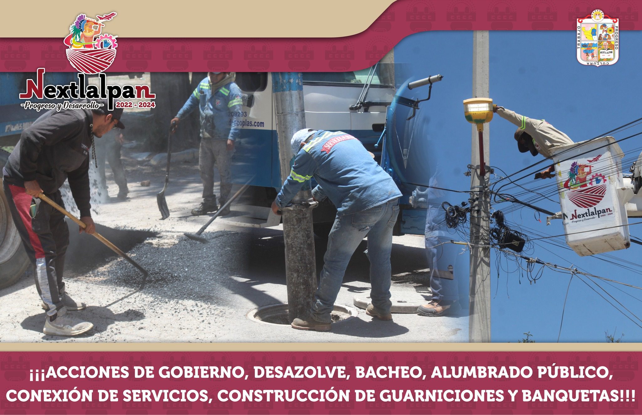 ¡¡¡ACCIONES DE GOBIERNO DESAZOLVE BACHEO ALUMBRADO PUBLICO CONEXION DE SERVI