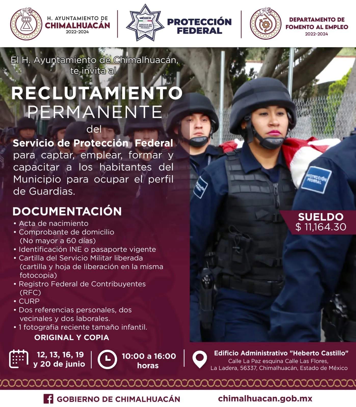 ¿Buscas empleo Acude al Reclutamiento Permanente del Servicio de Proteccion jpg