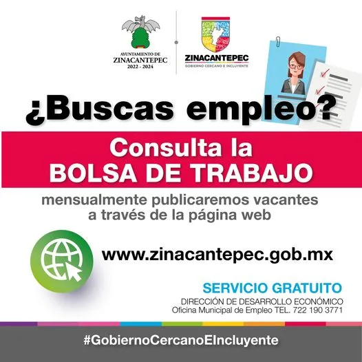 ¿Vives en Zinacantepec y estas buscando empleo Te invitamos a jpg