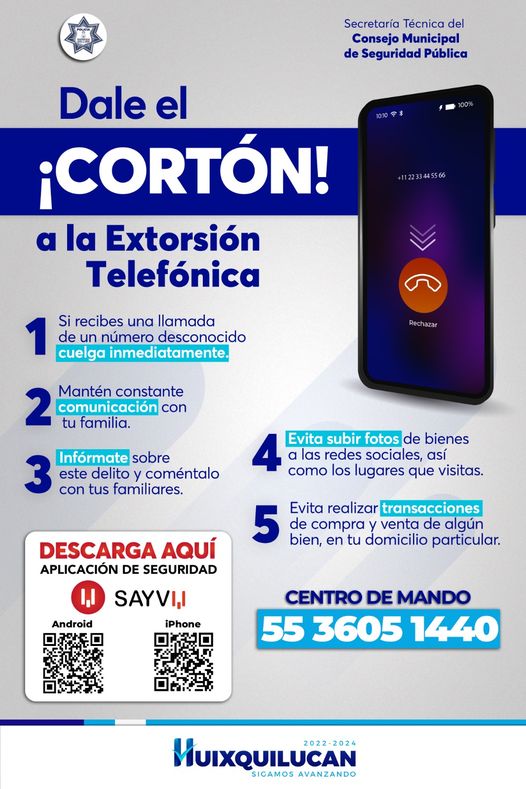 1688230065 Dale el corton a la extorsion telefonica