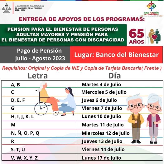 1688478762 Calendario de Pago Pension Correspondiente al Mes de Julio