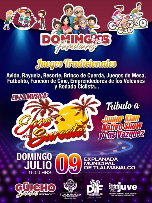 1688586627 DomingosFamiliares Este domingo 9 de julio a partir de las