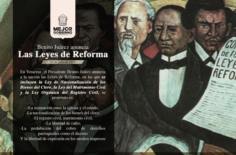 1688832764 En esta fecha se instauraron las Leyes de Reforma por