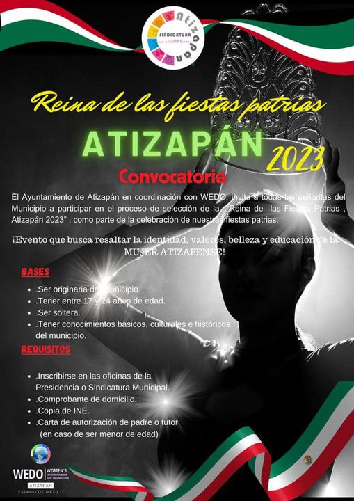 1689093701 CONVOCATORIA PARA LA REINA DE LAS FIESTAS PATRIAS ATIZAPAN 2023