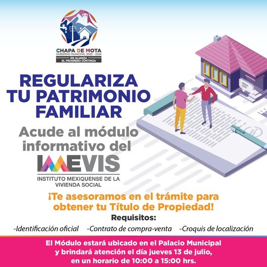 1689116729 Acude al modulo informativo del IMEVIS y regulariza tu patrimonio