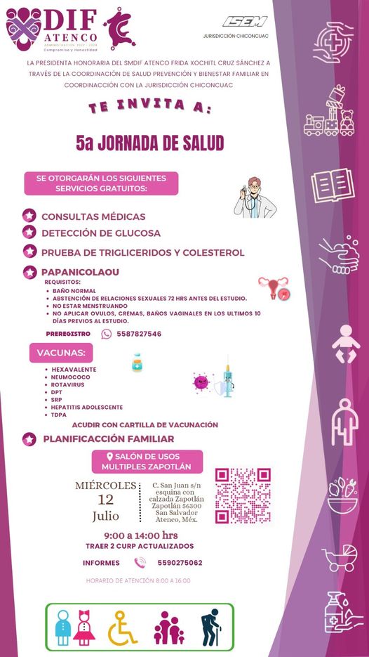 1689119545 El SMDIF realizara su 5a Jornada de Salud invitamos