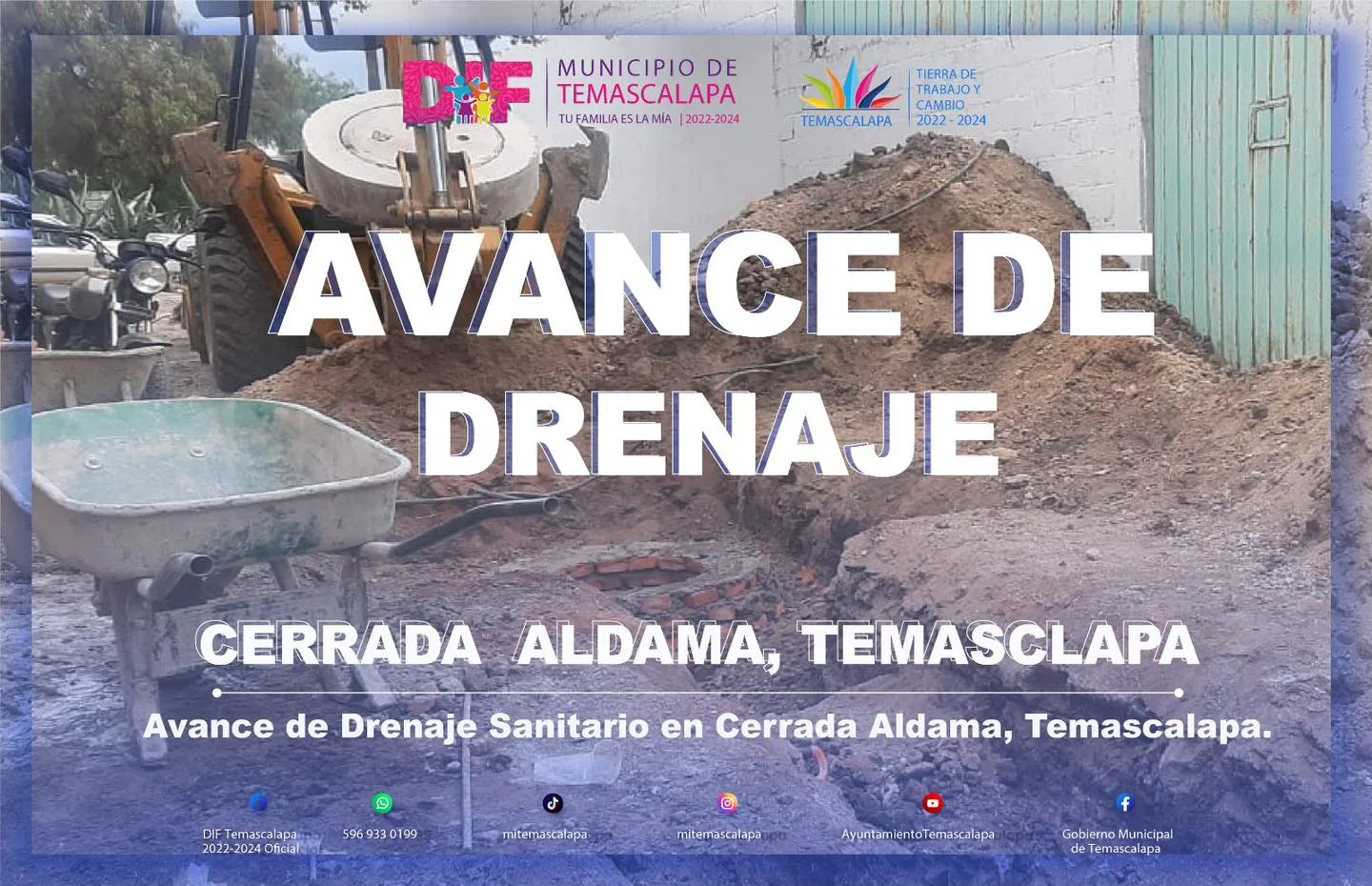 Avance de Drenaje Sanitario en Cerrada Aldama Temascalapa jpg