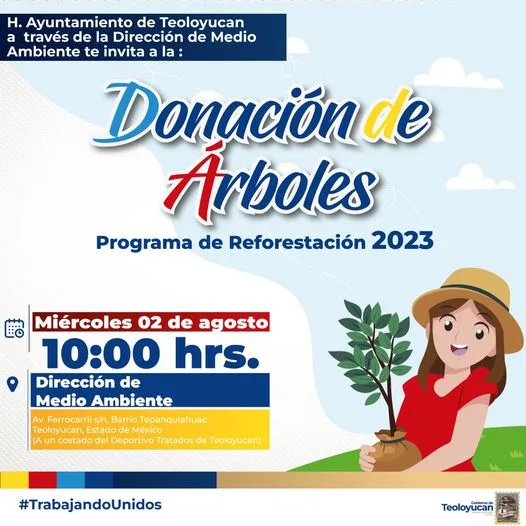 Donacion de arboles Programa de Reforestacion 2023 ¡Te esperamos Trabajand jpg