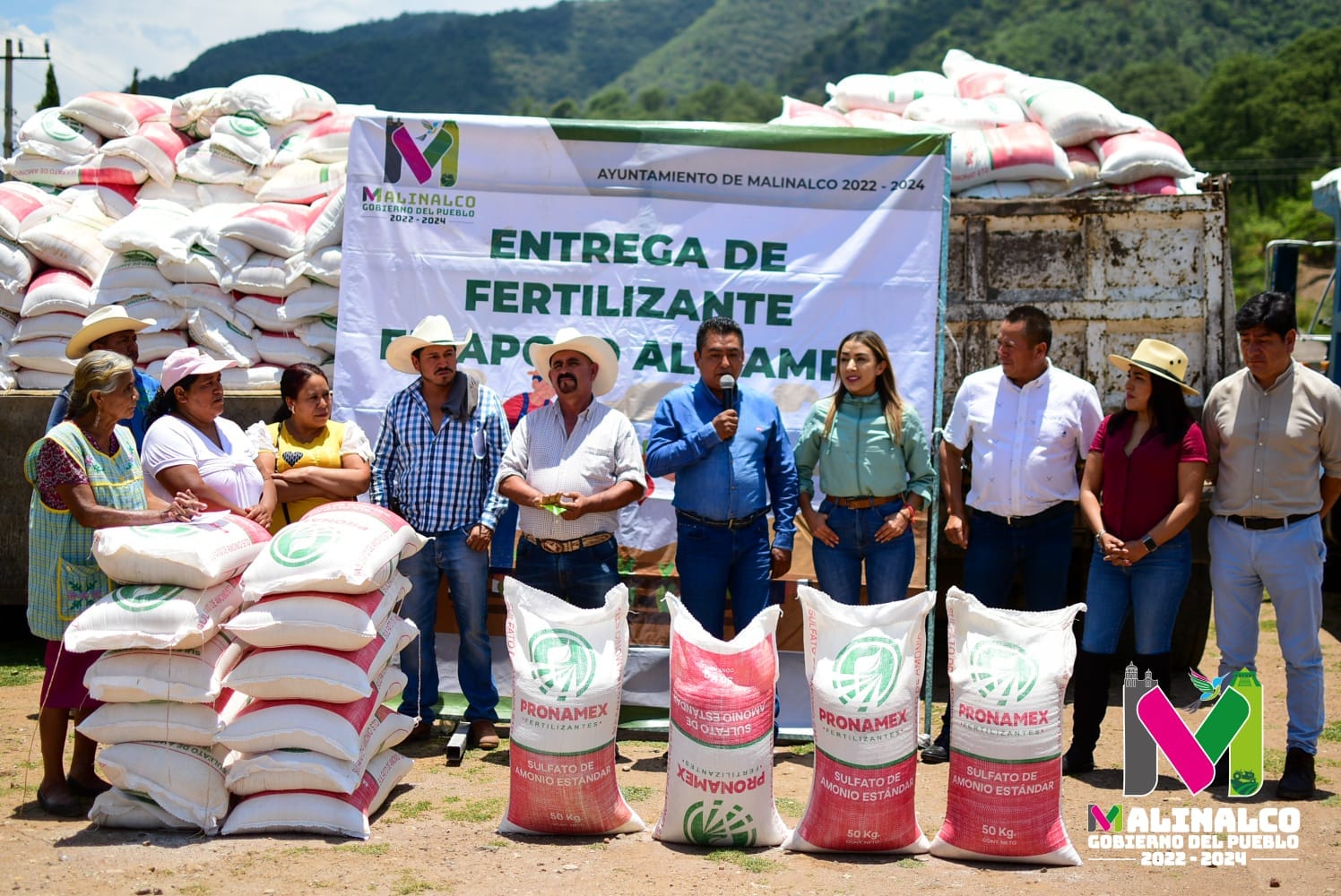 Entregamos fertilizante en la comunidad de Palmar de Guadalupe en