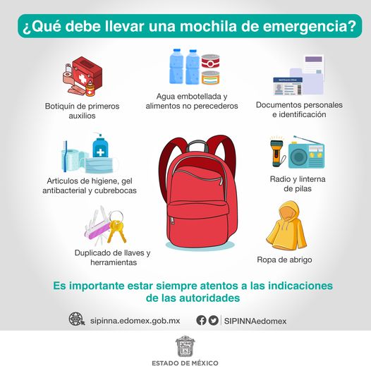 I 𝗗𝗘𝗦𝗔𝗦𝗧𝗥𝗘𝗦 𝗡𝗔𝗧𝗨𝗥𝗔𝗟𝗘𝗦 𝗬 𝗔𝗖𝗖𝗜𝗗𝗘𝗡𝗧𝗘𝗦 ¿Qué debe llevar una mochila de emergencia?