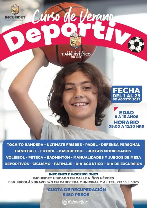 Inscribete al CursoDeVeranoDeportivo diviertete y activate durante estas vacaci jpg