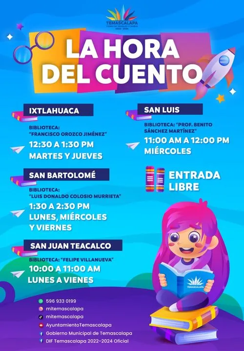 La hora del cuento llego a las bibliotecas de Temascalapa jpg