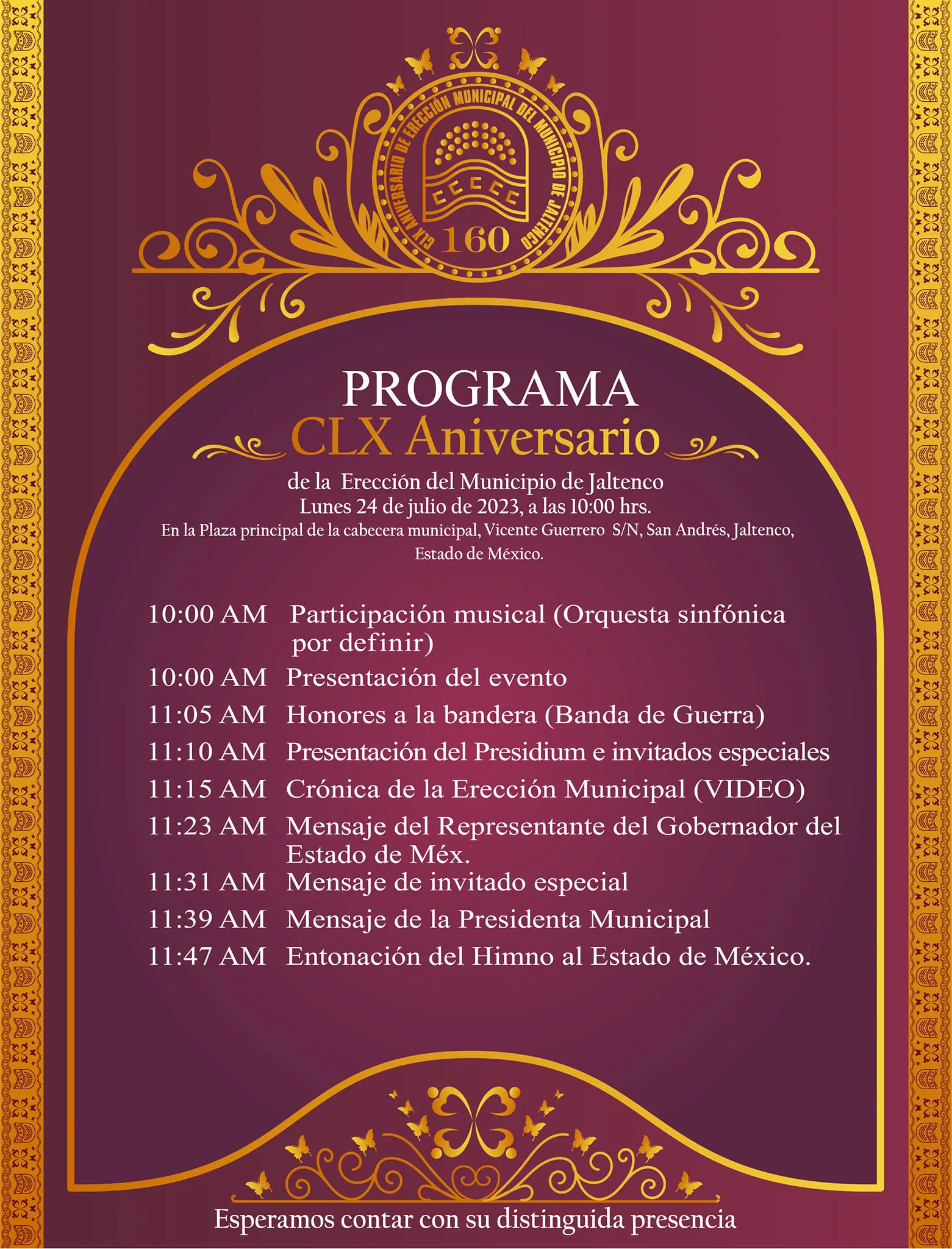 PROGRAMA EN CONMEMORACION DEL CLX ANIVERSARIO DE JALTENCO jpg