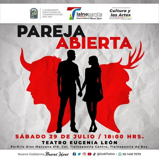 Ven y disfruta de la obra de teatro Pareja Abierta jpg