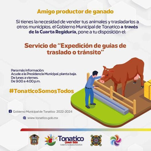 ¡Amigo ganadero Aprovecha que Tonatico ya ofrece el servicio de