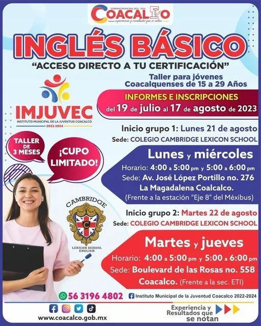 ¡Aun estas a tiempo de inscribirte al curso de ingles jpg