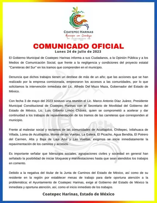 ¡COMUNICADO OFICIAL CoatepecHarinas jpg