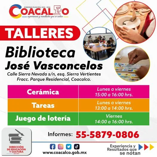 ¡En estas vacaciones acercate a la biblioteca municipal Jose Vasconcelos jpg