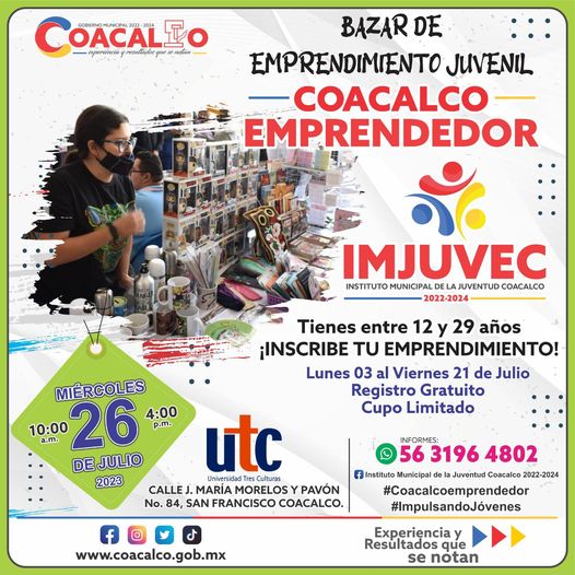 ¡Si tienes entre 12 a 29 anos inscribe tu emprendimiento