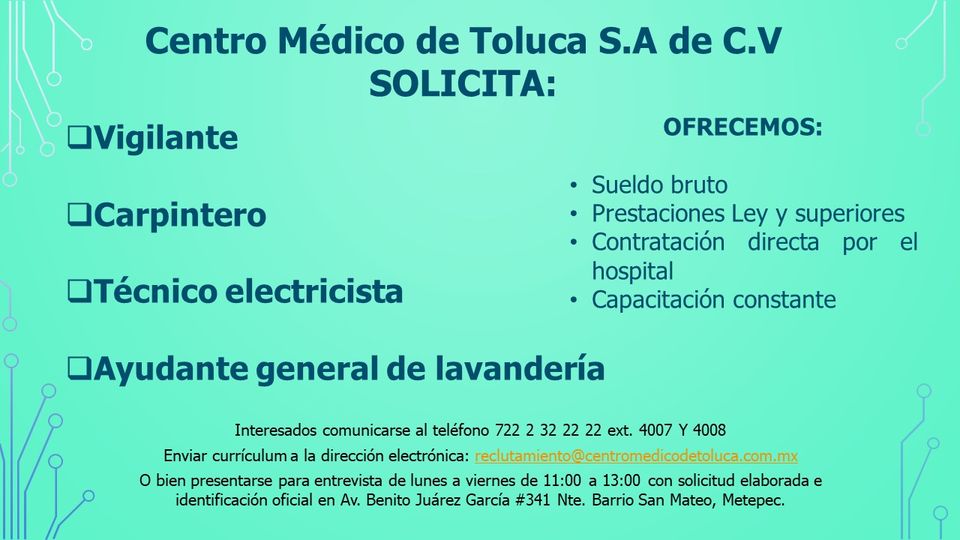 ¿Estas en busca de trabajo El Gobierno Municipal de