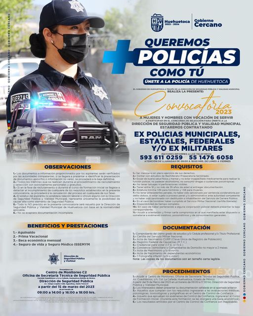 ¿Quieres ser parte de la Policia de Huehuetoca Te