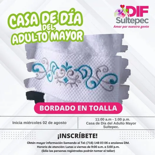 1690930707 Taller BordadoEnToalla Inicia miercoles 2 de agosto Casa de dia jpg