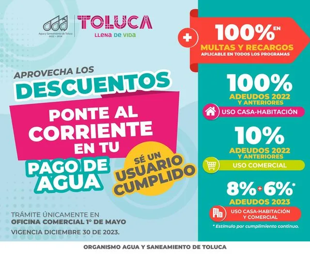 1691064643 BONIFICACION2023 Aprovecha los descuentos en tu pago de agua 2023 jpg