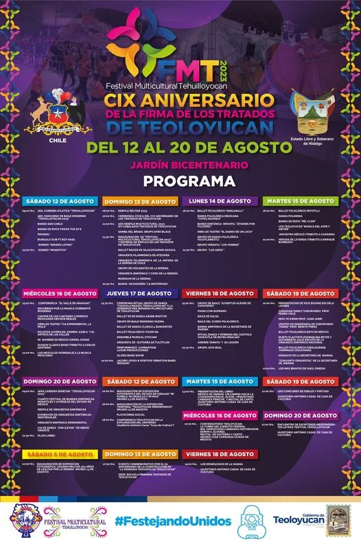 1691238327 Programa del Festival Multicultural Tehuilloyocan 2023 en conmemoracion al CIX jpg