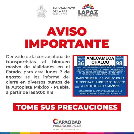 1691410193 Tome sus precauciones para este lunes 7 de agosto LaPazLaConstruimosTodos jpg