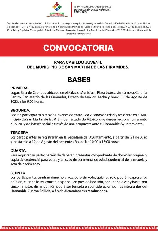 1691498673 Convocatoria para sesion de cabildo juvenil jpg