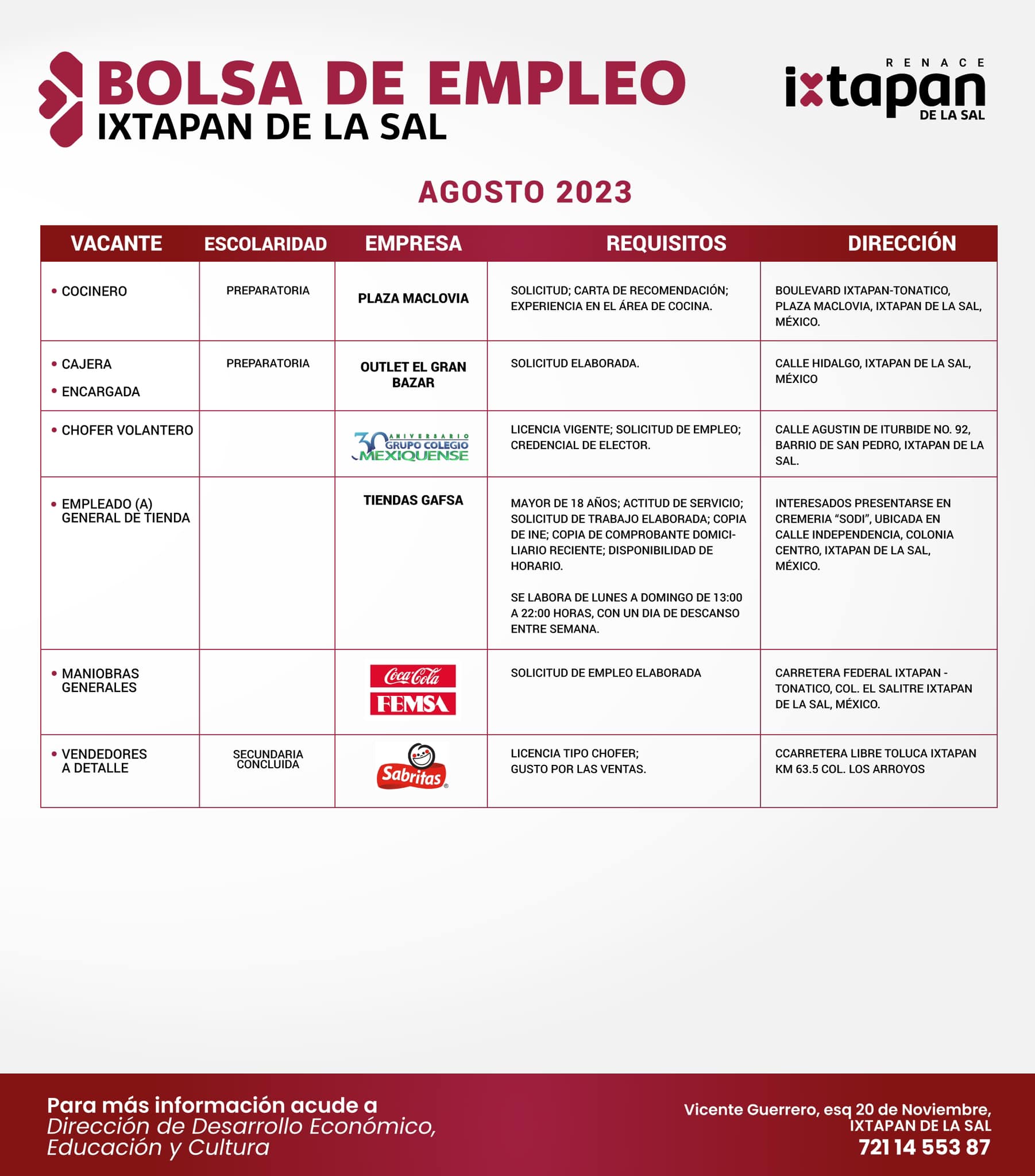 1691672996 483 ¡BOLSA DE EMPLEO AGOSTO 2023