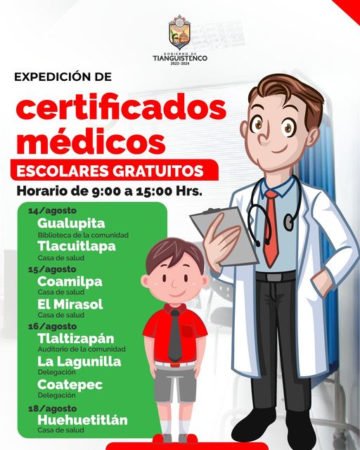 1691784690 229 El Gobierno de Tianguistenco realizara la expedicion de certificados medicos