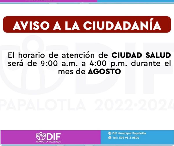 1691878650 337 InformacionImportante respecto a HorariosDeAtencion en Ciudad Salud