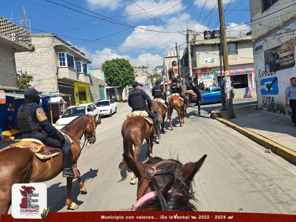 1691966262 590 Como parte del operativo ReconstruyendoEcatepec hoy la policia montada patrul