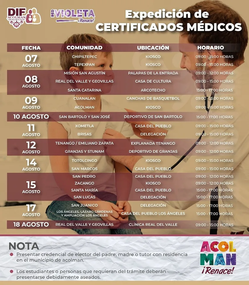 1692046029 El SMDIF Acolman te invita a realizar tu CERTIFICADO MEDICO jpg