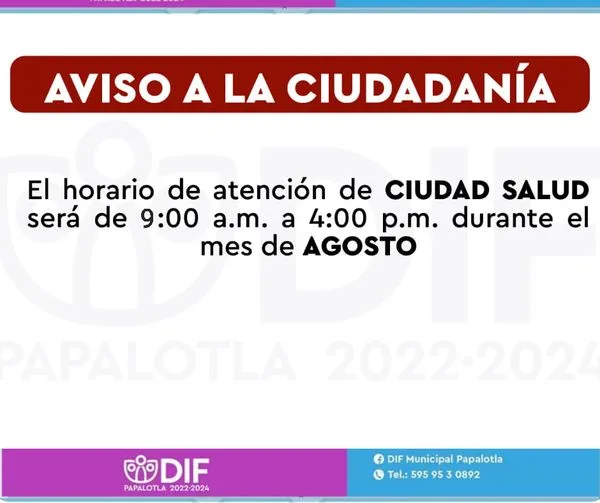 1692109268 InformacionImportante respecto a HorariosDeAtencion en Ciudad Salud jpg